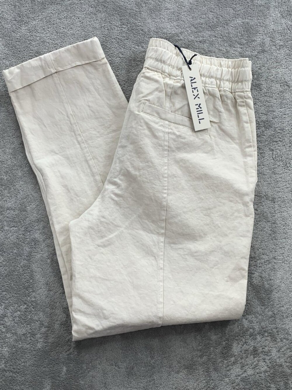 Alex Mill Cream Ankle-Length Cropped Pants